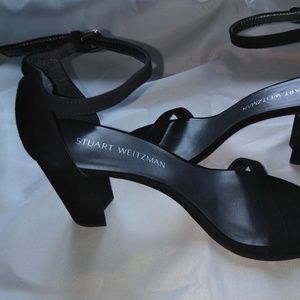 Stuart Weitzman Nearlynude Suede City Sandal Black